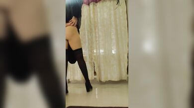 Sexy House wife in hijab having fun alone