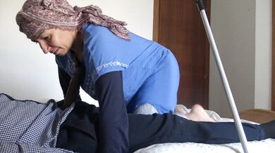 This Muslim woman is SHOCKED !!! I take out my big black cock for my turkish maid.