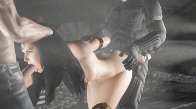 Wonder Woman Threesome Spitroast / Doggystyle and BJ / Batman and Bruce Wayne