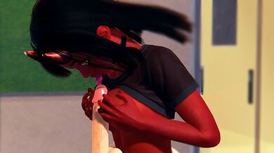 Succubus Meru best titsfuck in classroom hentai