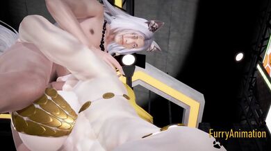 Furry Hentai - Wolfboy & White Horse Yiff