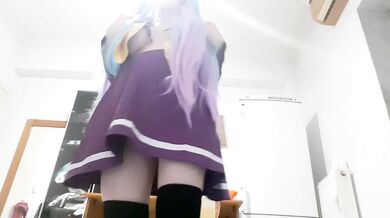 Shiro (No Game No Life anime) teases u with upskirt, masturbation!
