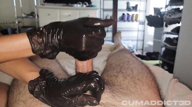 BALLS DRAINING HANDJOB ON UNCUT COCK - LOTS OF CUM