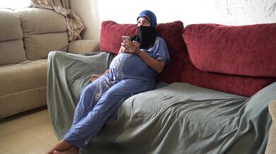 pregnant wife in hijab humiliates Turkish husband زوجة الأب المصرية وربيبها