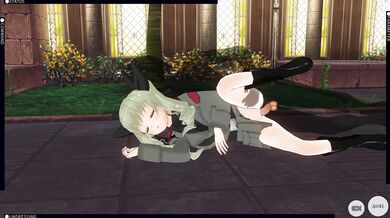 3D HENTAI Girl tanker fucks in the garden