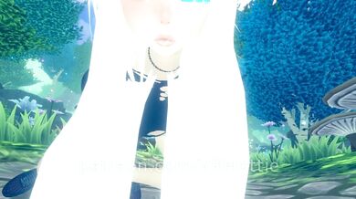 Fairy Goddess Can't Wait To See You Again Undressing Ride in Forest Hentai White Hair POV Lap Dance