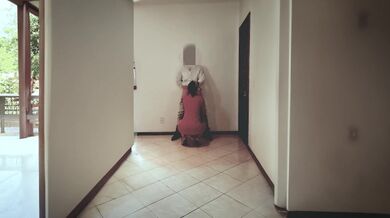 Husband catches wife giving blowjob.