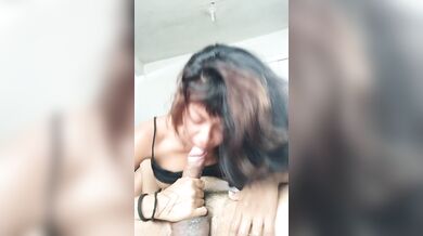 Beautiful latina drinking hot milk from her