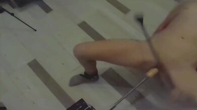 Submissive student slave is fucked by the fucking machine and squirts all over her