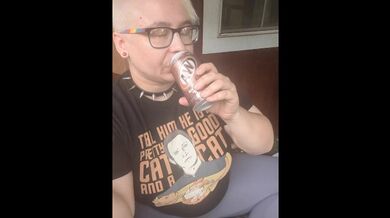 Nerdy Chubby Slut Smoking on Porch