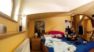 College girls come for a fashion photo shoot turns into a porn casting for an amateur porno director