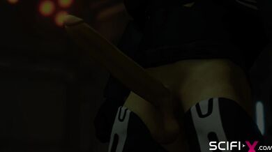 Crazy anal alien sex with a huge cock in the spacecraft