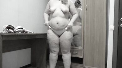 Trying on panties and bras.