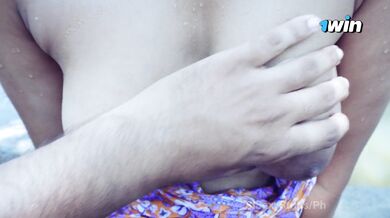 Indian servent fuck Desi Vilage aunty while bathing river her hot and sexy figer get more Cum Hard x