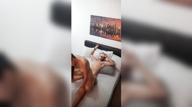 I ride my horny neighbor's cock at his wife's house.