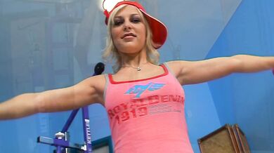 Blonde teen in the gym