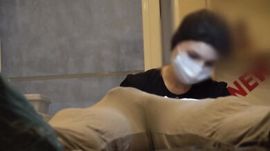 Bulge dick flash at a beautician appointment