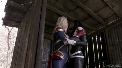 Wicked - Captain Marvel Makes Her Alter Dimension Black Self Squirt Hard FULL SCENE