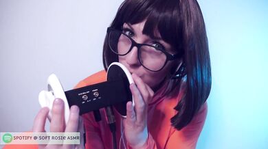 SFW ASMR Velma Cosplay Ear Licking - PASTEL ROSIE Ear Eating - Tingly Scooby Doo 3Dio Microphone POV
