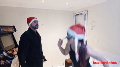 Wife asks for another man as a gift for her husband for Christmas, husband masturbates when he sees