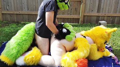 Furry backyard Sex