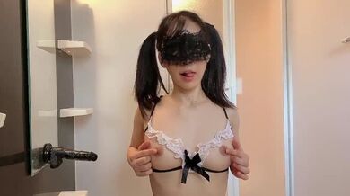 A horny maid loves a dildo, deep throating and vaginal orgasm