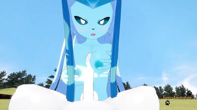 Pokemon Hentai Furry - POV Glaceon boobjob and fucked by Cinderace