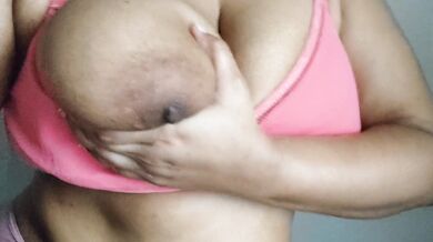 playing with huge tits