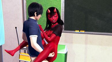 succubus Meru standing missionary fucks hentai