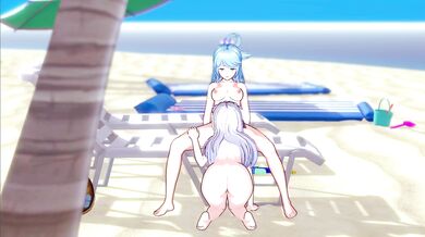 Aqua and Emilia having fun in the real world! (3d Hentai) (Isekai Quartet) (Konosuba) (Re:Zero)
